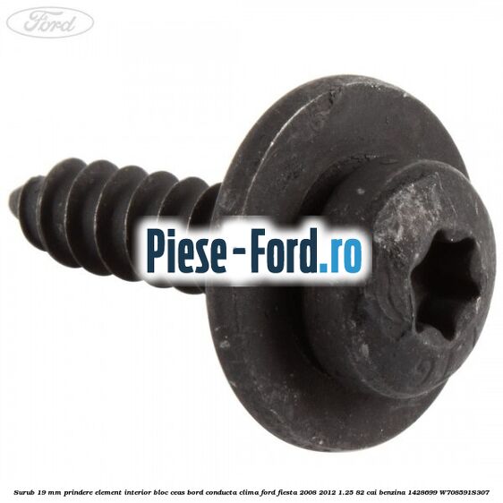 Surub 16 mm prindere protectie usa interioara Ford Fiesta 2008-2012 1.25 82 cai benzina