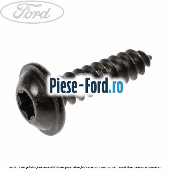 Surub 19 mm prindere element interior bloc ceas bord conducta clima Ford C-Max 2011-2015 2.0 TDCi 115 cai diesel
