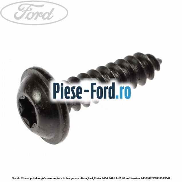 Surub 19 mm prindere element interior bloc ceas bord conducta clima Ford Fiesta 2008-2012 1.25 82 cai benzina