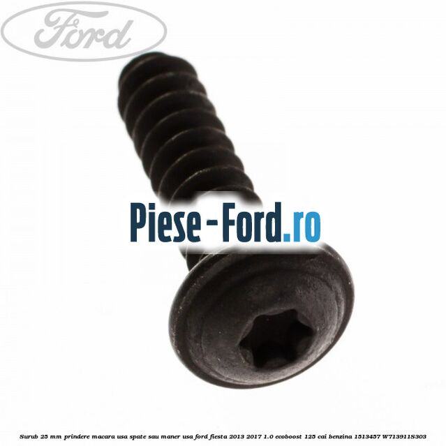 Surub 25 mm prindere macara usa spate sau maner usa Ford Fiesta 2013-2017 1.0 EcoBoost 125 cai benzina