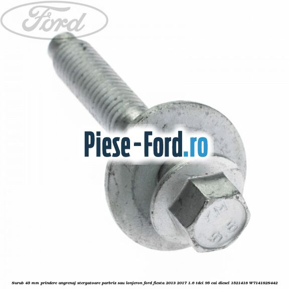 Surub 35 mm prindere difuzor usa sau incuietoare usa Ford Fiesta 2013-2017 1.6 TDCi 95 cai diesel