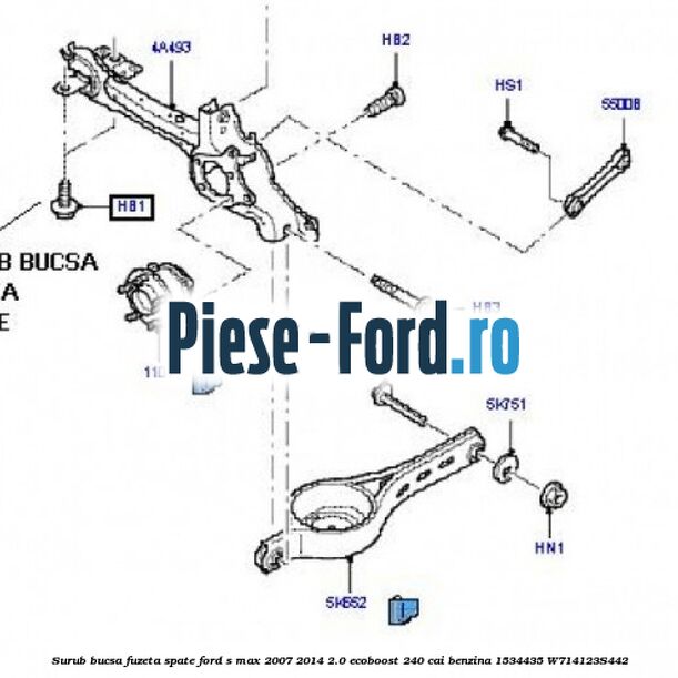 Surub bucsa fuzeta spate Ford S-Max 2007-2014 2.0 EcoBoost 240 cai benzina