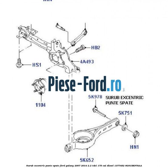Surub excentric punte spate Ford Galaxy 2007-2014 2.2 TDCi 175 cai diesel #F522A311AB