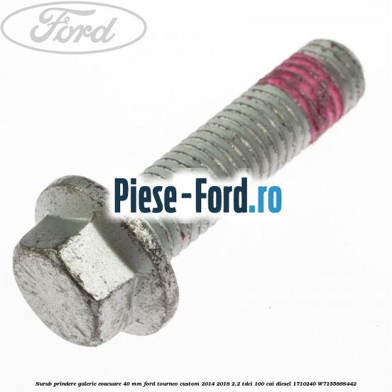 Surub prindere galerie evacuare 40 MM Ford Tourneo Custom 2014-2018 2.2 TDCi 100 cai diesel #88EF16A54D