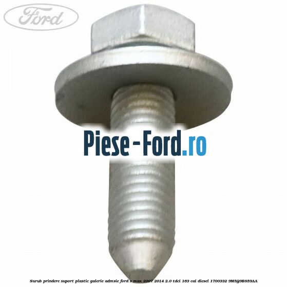 Surub prindere suport plastic galerie admsie Ford S-Max 2007-2014 2.0 TDCi 163 cai diesel