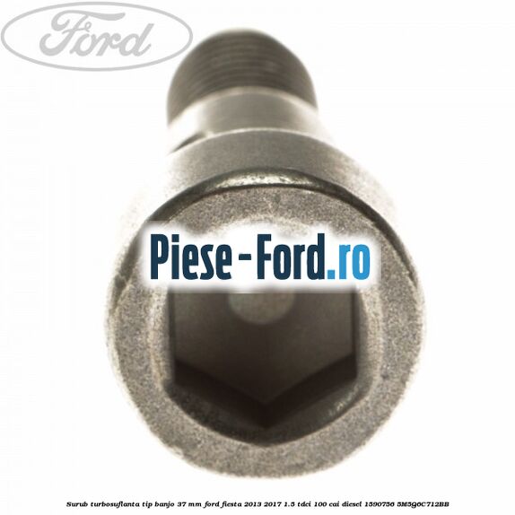 Surub turbosuflanta tip banjo 37 mm Ford Fiesta 2013-2017 1.5 TDCi 100 cai diesel #FA73EC2836