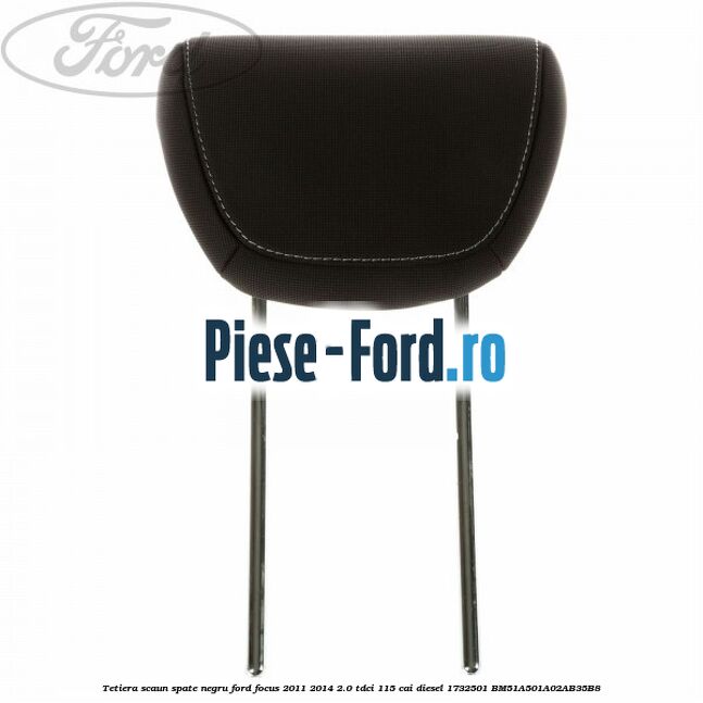 Tetiera scaun spate negru Ford Focus 2011-2014 2.0 TDCi 115 cai diesel