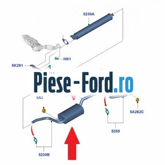 Toba esapament intermediara Ford Focus 2011-2014 1.6 Ti 85 cai benzina