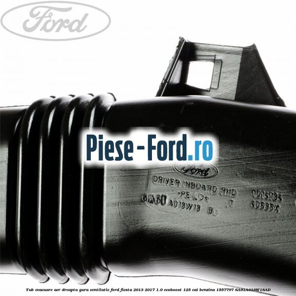 Tub evacuare aer dreapta gura ventilatie Ford Fiesta 2013-2017 1.0 EcoBoost 125 cai benzina