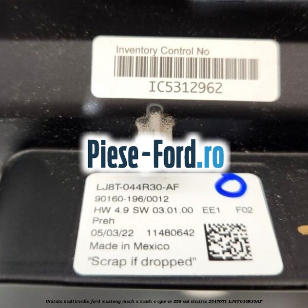 Unitate multimedia Ford Mustang Mach-E MACH-E (CGW) EV 258 cai electric #C02ED0E4FD