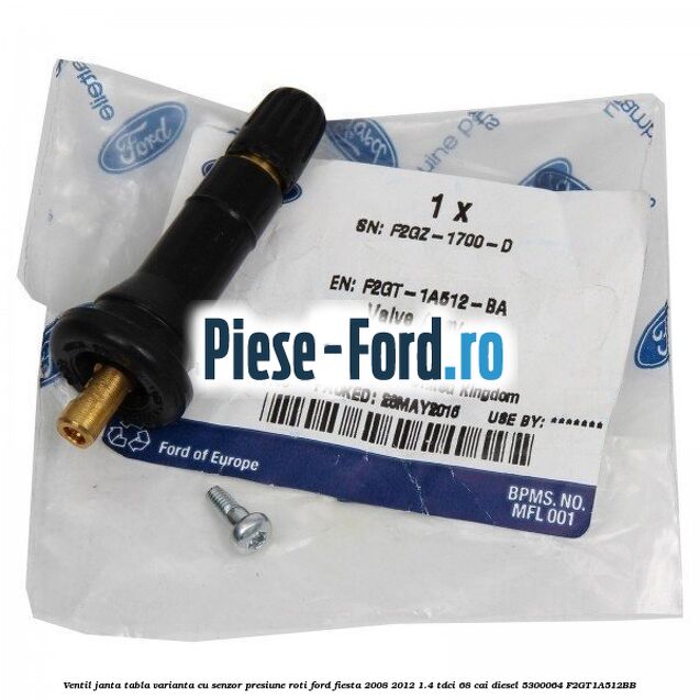 Ventil janta tabla, varianta cu senzor presiune roti Ford Fiesta 2008-2012 1.4 TDCi 68 cai diesel #4885E12920