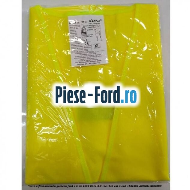 Vesta reflectorizanta galbena Ford S-Max 2007-2014 2.0 TDCi 140 cai diesel #6EB8E6BC7C