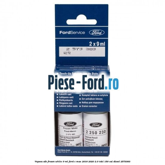 Vopsea alb Frozen White, 9 ml Ford C-Max 2016-2020 2.0 TDCi 150 cai #DA45300B7C