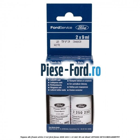 Vopsea alb Frozen White, 9 ml Ford Focus 2008-2011 1.6 TDCi 90 cai #BCB5C077A0 Vopsea alb Frozen White, 9 ml Ford Focus 2008-2011 1.6 TDCi 90 cai diesel #BCB5C077A0