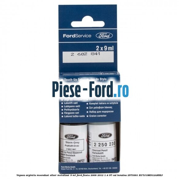 Vopsea argintiu Moondust silver metalizat, 250 ml Ford Fiesta 2008-2012 1.4 97 cai benzina