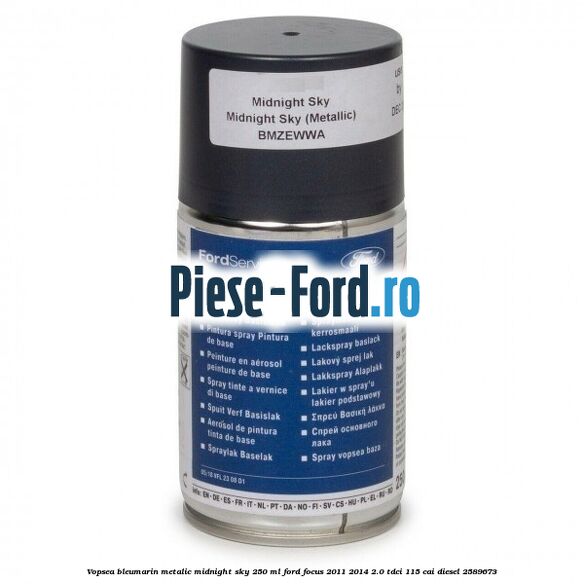Vopsea argintiu Moondust silver metalizat, 9 ml Ford Focus 2011-2014 2.0 TDCi 115 cai diesel