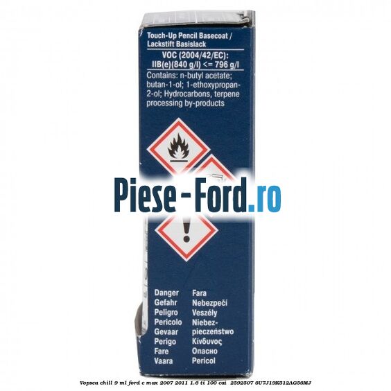 Vopsea chill, 9 ml Ford C-Max 2007-2011 1.6 Ti 100 cai  #32508386F7