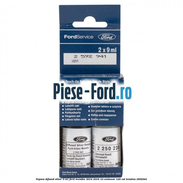 Vopsea difused silver, 9 ml Ford Mondeo 2014-2018 1.0 EcoBoost 125 cai #52020848FE