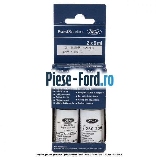 Vopsea gri Sea Grey, 9 ml Ford Transit 2006-2014 2.4 TDCi 4x4 140 cai #64D0A491CC