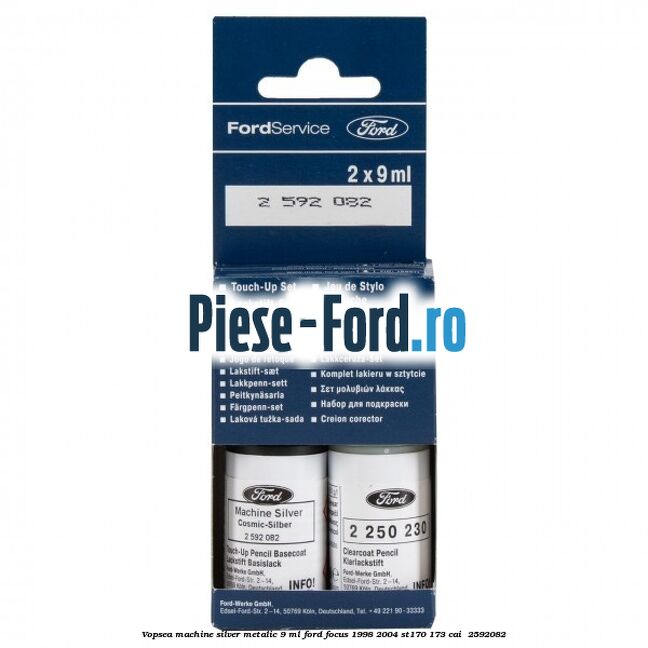 Vopsea machine silver metalic, 9 ml Ford Focus 1998-2004 ST170 173 cai #9579290D6A