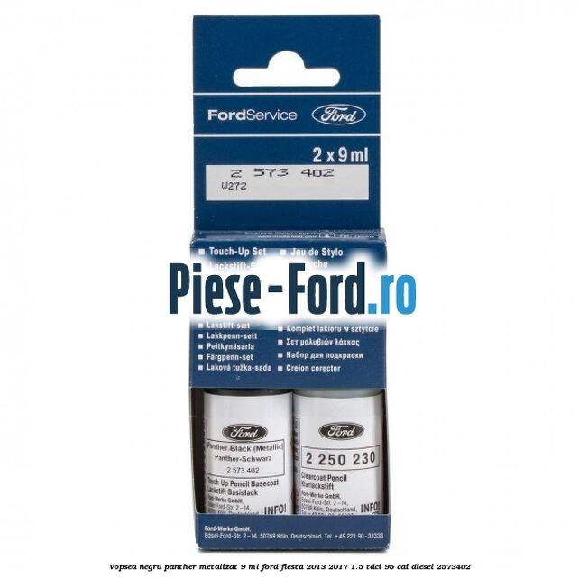 Vopsea negru Panther metalizat, 9 ml Ford Fiesta 2013-2017 1.5 TDCi 95 cai #DFD5283CB1