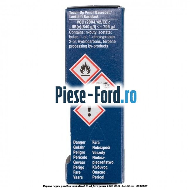 Vopsea negru Panther metalizat, 9 ml Ford Focus 2008-2011 1.4 80 cai  #8D25B32D6C