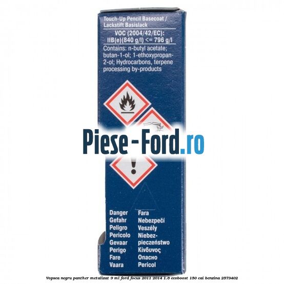 Vopsea negru Panther metalizat, 9 ml Ford Focus 2011-2014 1.6 EcoBoost 150 cai benzina #9A2374A219
