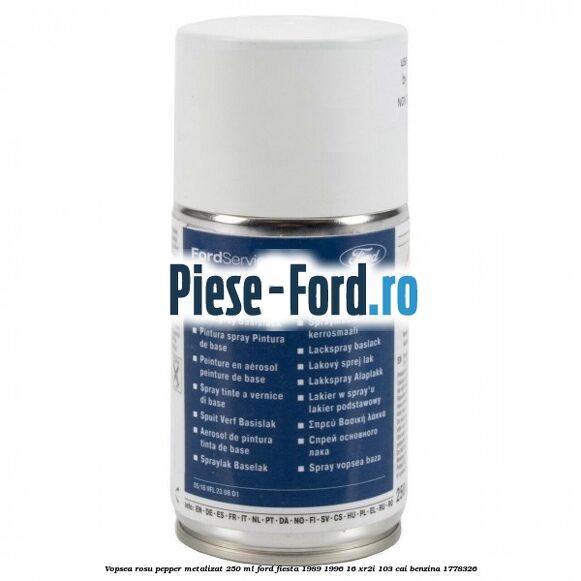 Vopsea rosu pepper metalizat, 250 ml Ford Fiesta 1989-1996 1.6 XR2i 103 cai #046DE811B2