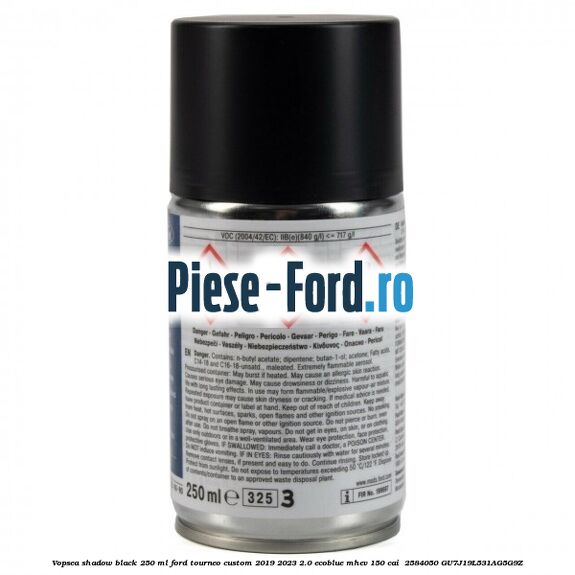 Vopsea shadow black, 250 ml Ford Tourneo Custom 2019-2023 2.0 EcoBlue mHEV 150 cai  #87CE7B4F0C